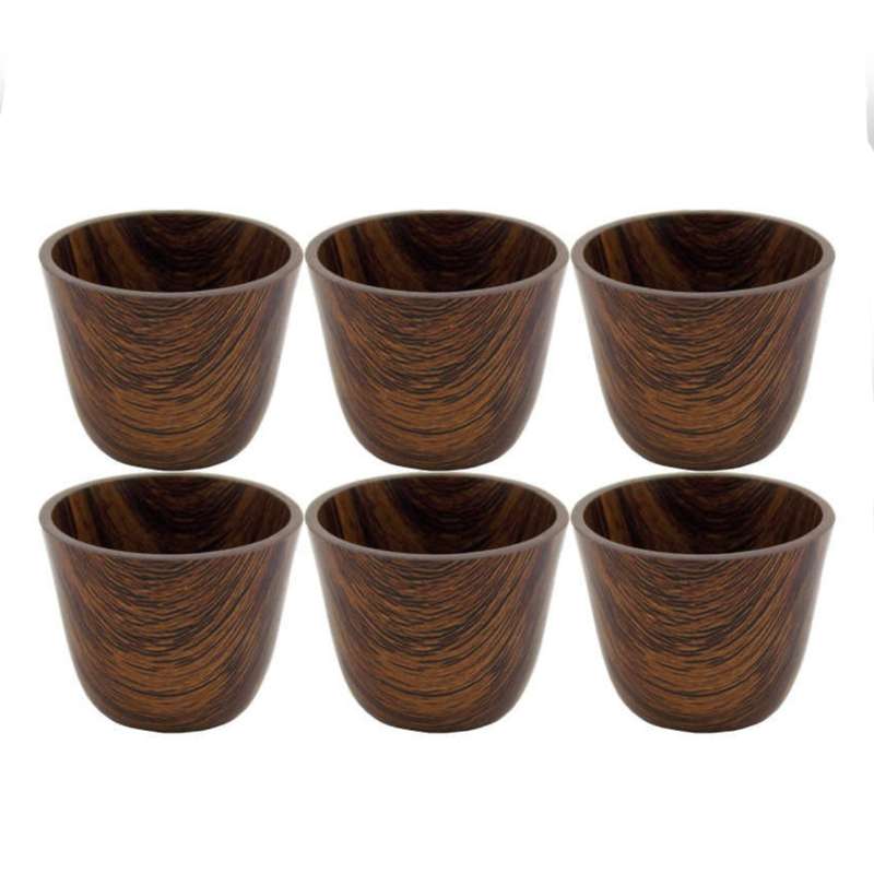 فنجان فرش کیپس طرح چوب مجموعه 6 عددی