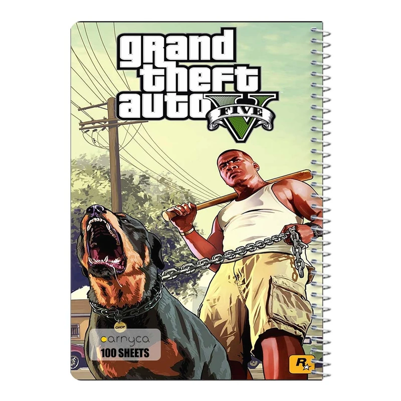 دفتر مشق 100 برگ سیمی کارنیکا طرح جی تی ای Grand Theft Auto کد 31585
