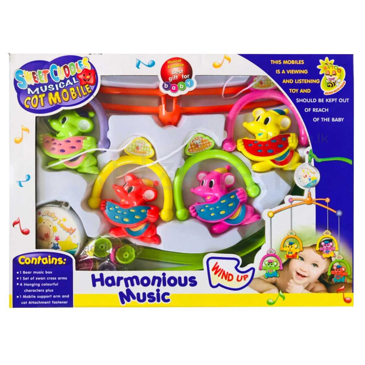 آویز تخت کودک مدل موش موشی بسته 4 عددی