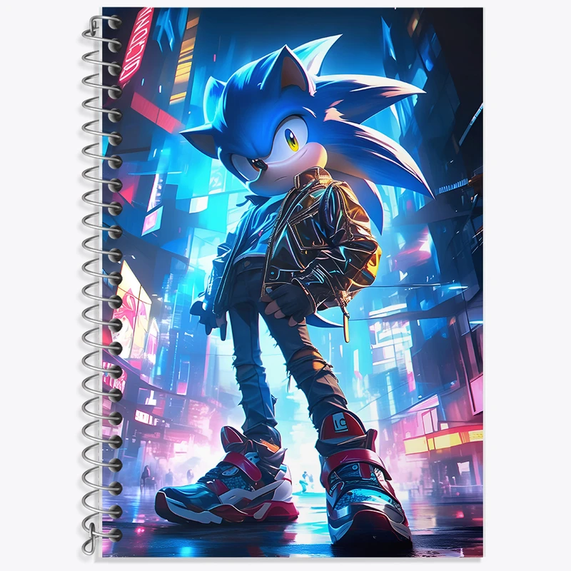 دفتر زبان 50 برگ خندالو مدل سه خط طرح سونیک (Sonic) کد F7181