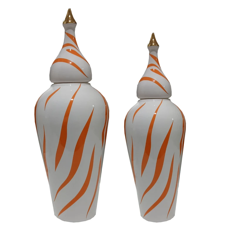 ظرف دکوری مدل جینجر جار طرح زبرا کد ۷۰۴ مجموعه دو عددی