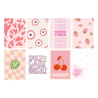 نقد و بررسی پوستر مدل مجموعه 8 عددی پوستر طرح صورتی کد 04 توسط خریداران