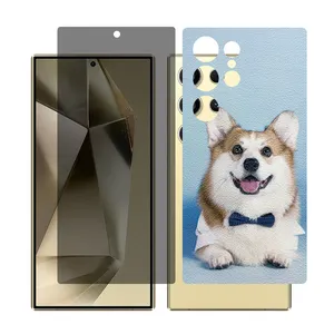 Glass Together model privacy screen protector for Samsung Galaxy S23 Ultra mobile phone with back cover sticker
