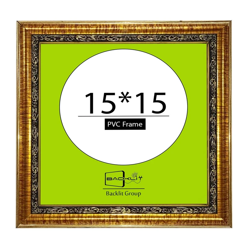 قاب عکس بکلیت مدل گلدار طلایی رومیزی سایز 15×15 سانتیمتر
