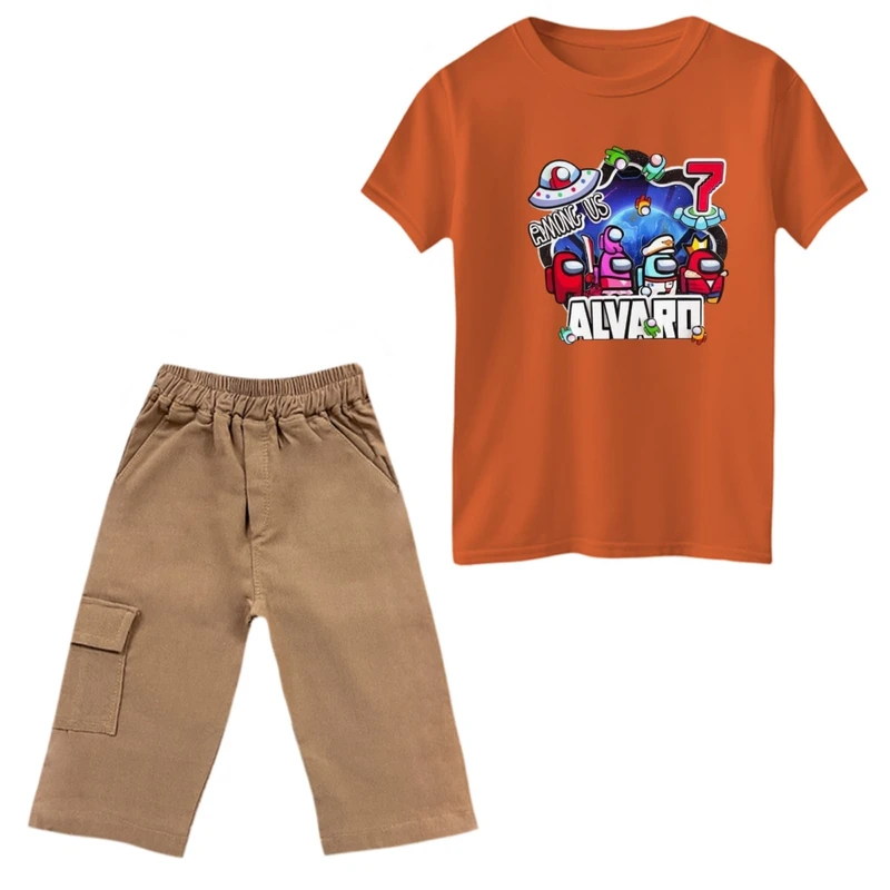 ست تی‌شرت و شلوارک پسرانه مدل امانگ آس کد 4