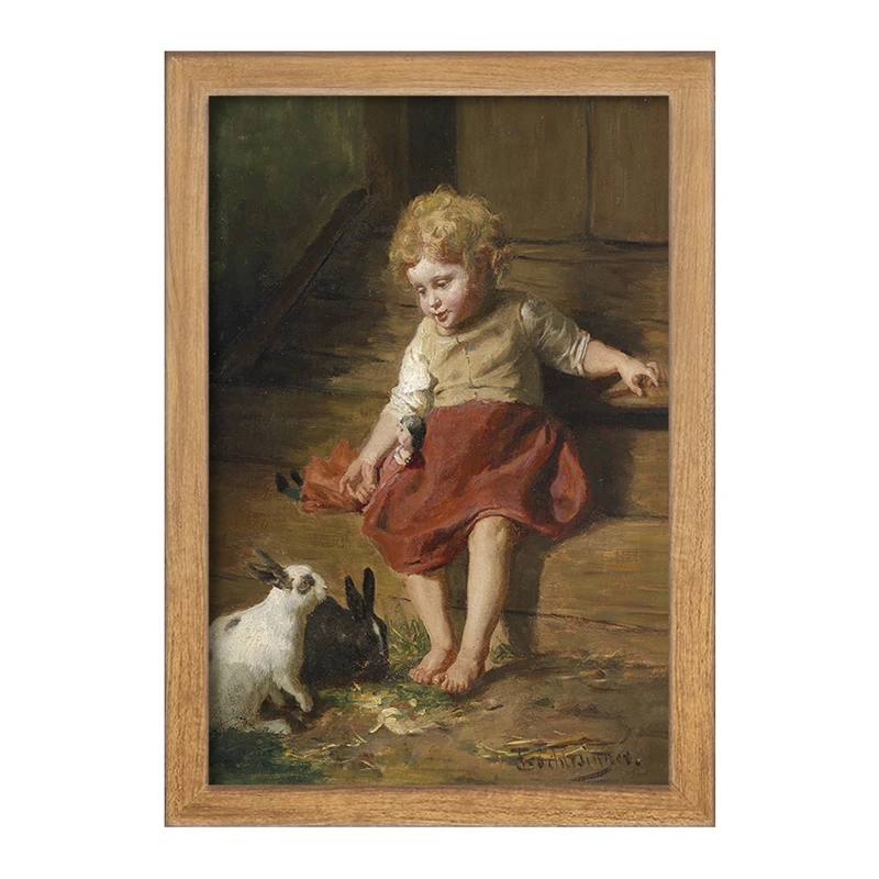 تابلو خندالو مدل نقاشی مادر عروسک اثر فلیکس شلزینگر کد F12304