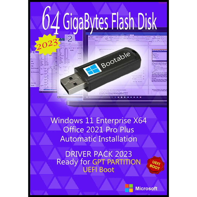 سیستم عامل Windows 11 Enterprise X64 2023 UEFI - Office 2021 - Driver Pack نشر مایکروسافت