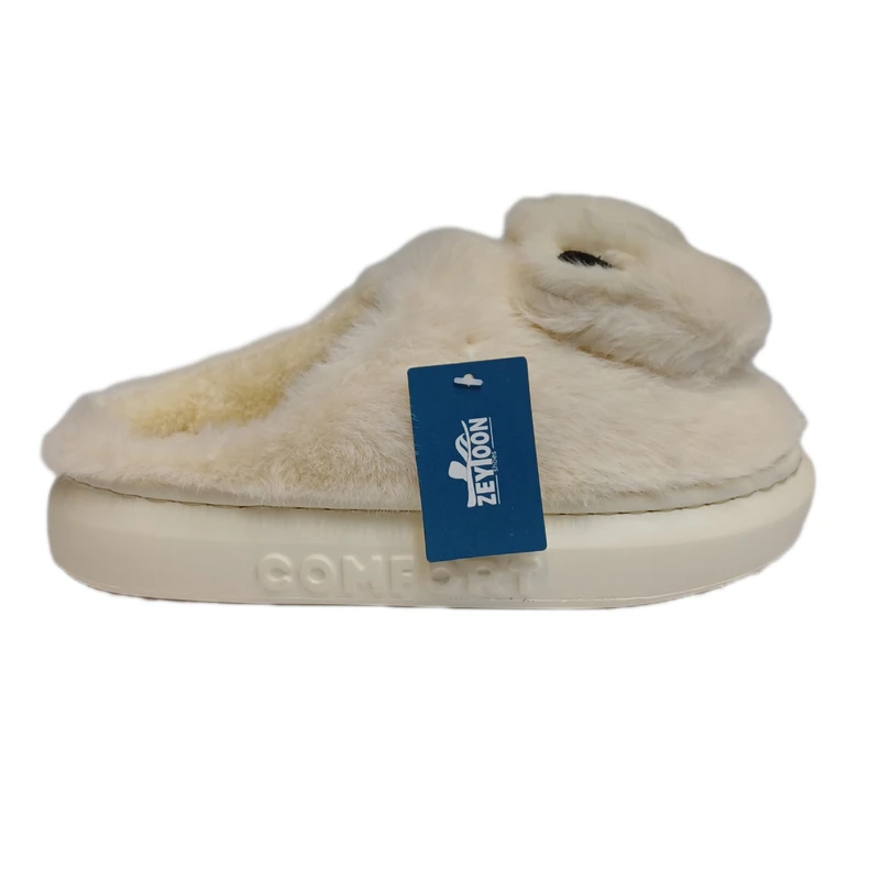 دمپایی حوله‌ای زیتون مدل پولیشی خرسی