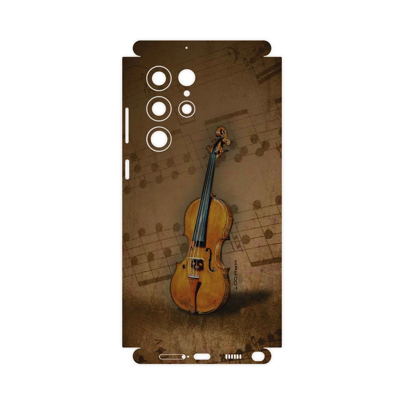 برچسب پوششی ماهوت مدل Violin-Instrument-FullSkin مناسب برای گوشی موبایل سامسونگ Galaxy S22 Ultra 5G