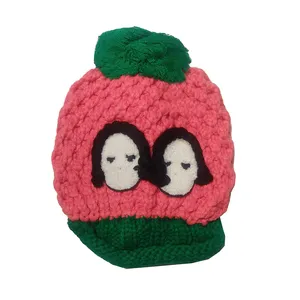 کلاه بافتنی بچگانه مدل A-7727 رنگ گلبهی