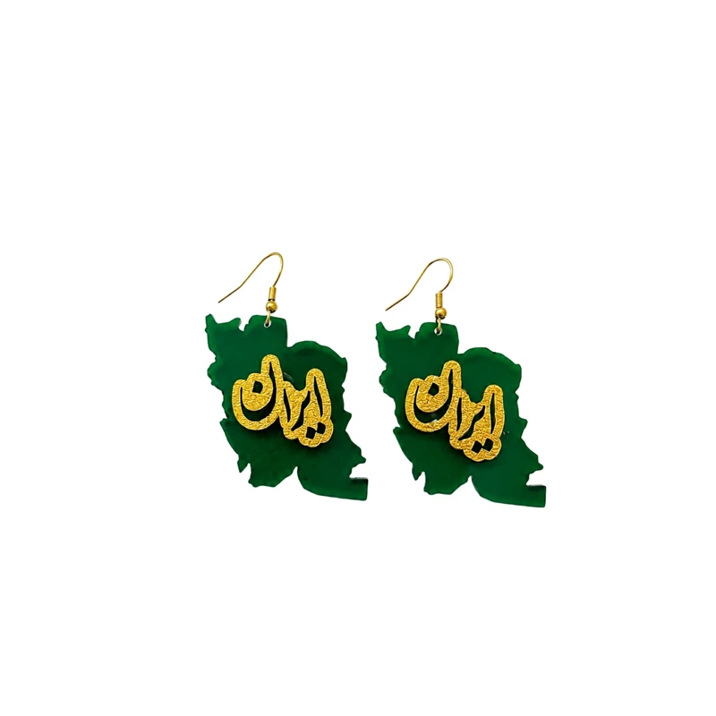 گوشواره آویز زنانه مدل نقشه ایران