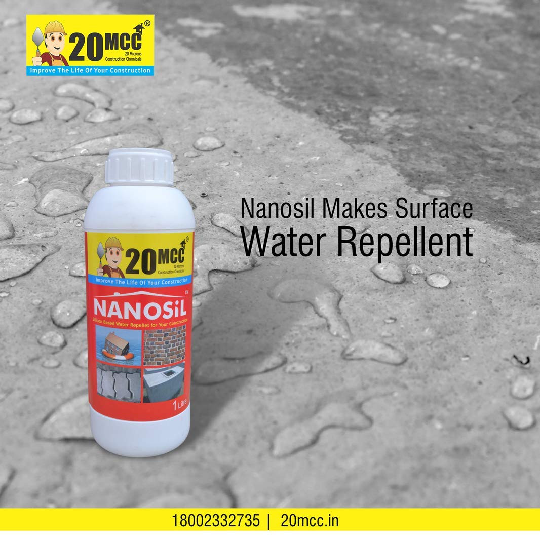 محلول نانو آبگریز و ضد آب کننده سطوح ساختمانی 20 میکرو مدل nanosilicon حجم 5 لیتر