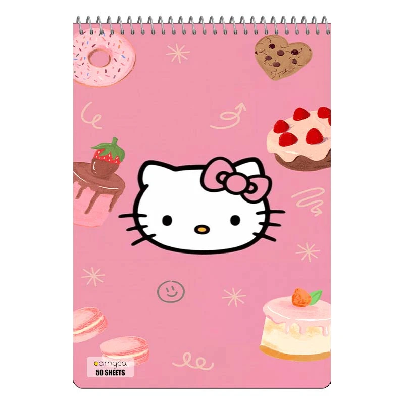 دفتر نقاشی 50 برگ سیمی کارنیکا طرح هلو کیتی hello kitty کد 18022