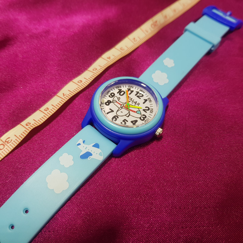 ساعت مچی عقربه ای بچگانه والار مدل ضدآب طرح هواپیما کد17