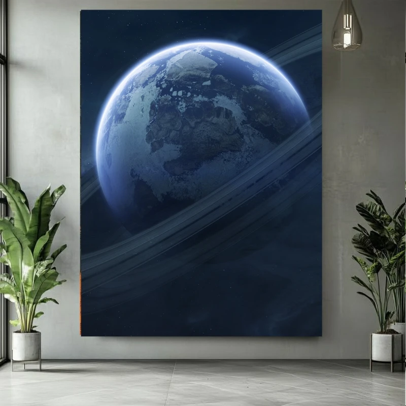 پوستر پارچه ای طرح مخمل سیاره مدل فضا کد BK25043