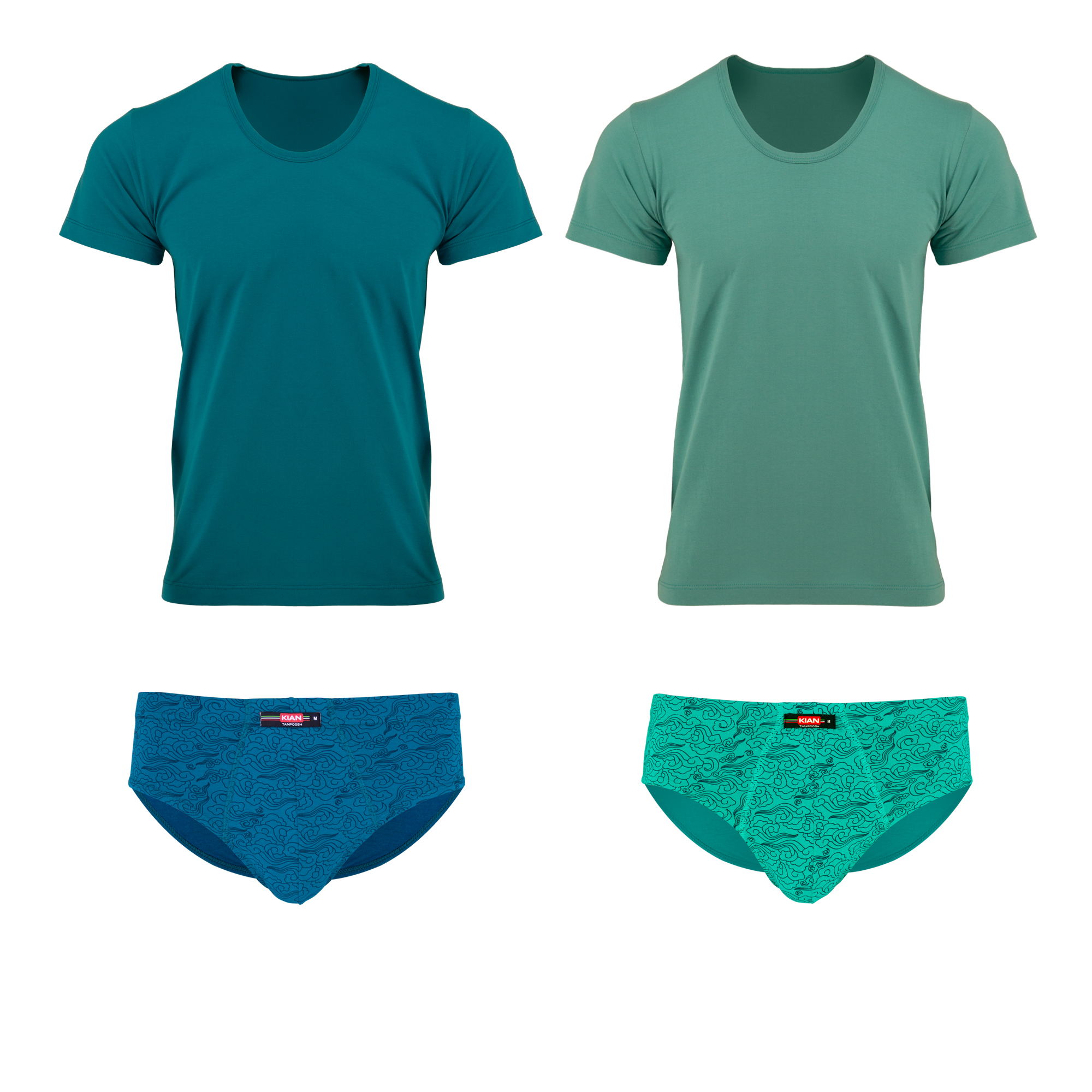 ست شورت و زیرپوش مردانه کیان تن پوش مدل 112793 مجموعه 2 عددی 