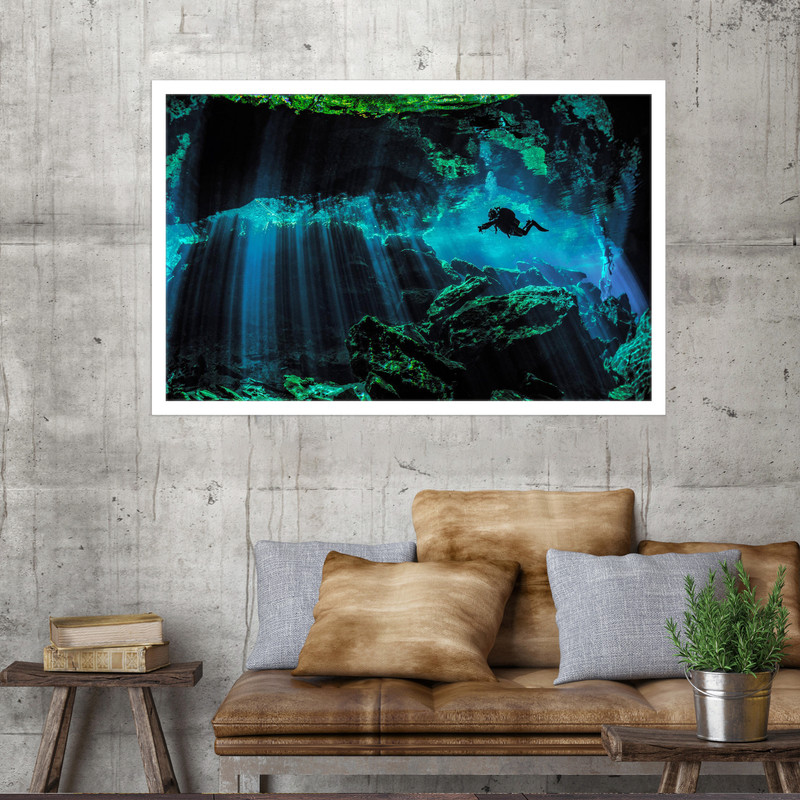 تابلو نوری بکلیت طرح غواصی زیر آب مدل W-MO1545