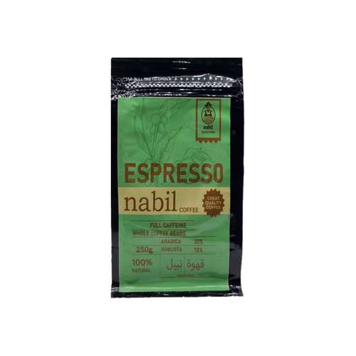دانه قهوه میکس اسپرسو 30 عربیکا 70 روبوستا نبیل کافی - 250 گرم