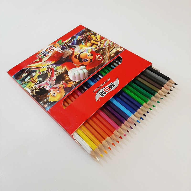 مداد رنگی 24 رنگ ام جی ام مدل ماریو