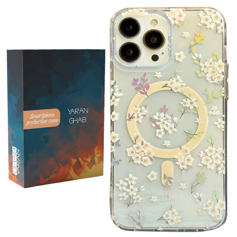 کاور یاران قاب مدل شکوفه مناسب برای گوشی موبایل اپل iPhone 15 Pro Max