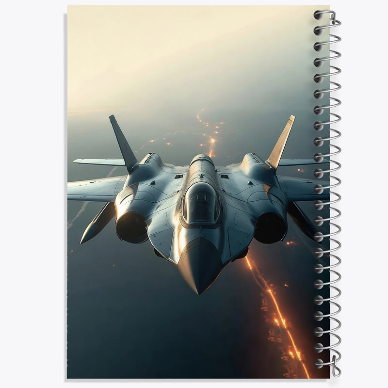 دفتر ژورنال نویسی 50 برگ خندالو مدل نقطه ای طرح هواپیمای جت کد F5235