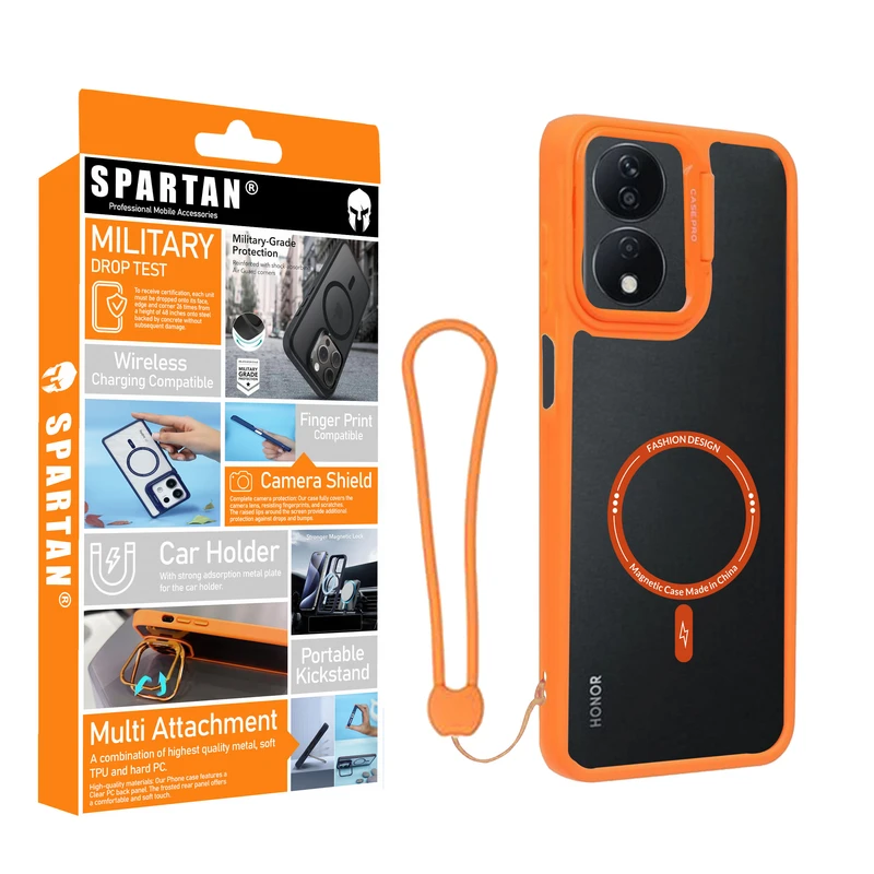 کاور اسپارتان مدل Case Pro Magnetic Apple Strap مناسب برای گوشی موبایل آنر Honor X7b به همراه بند