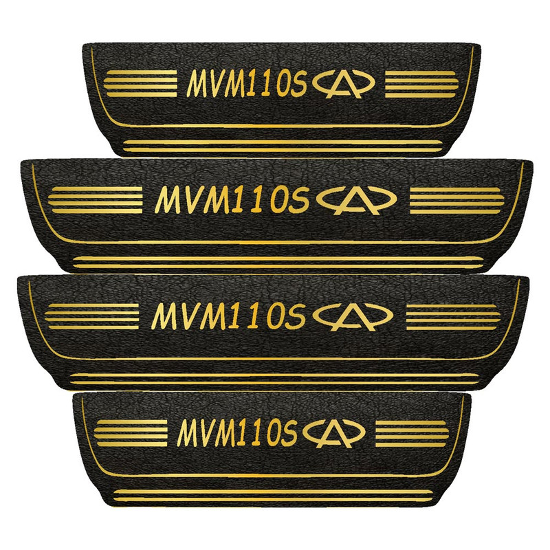 برچسب پارکابی خودرو مهدیار طرح چرم کد pkT1066 مناسب برای MVM 110S بسته 4 عددی