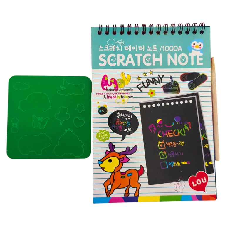 دفتر نقاشی 10 برگ Scratch Note مدل جادویی کد 9 مجموعه 3 عددی