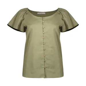 شومیز زنانه ال سی وایکیکی مدل 0SO191Z8-GYP-KHAKI