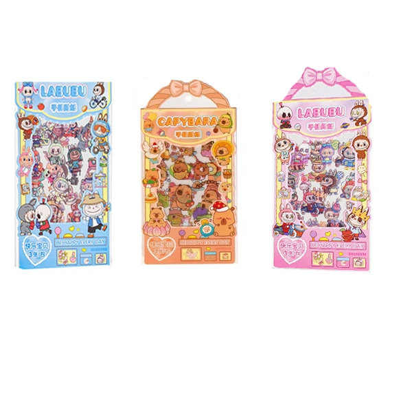 برچسب طرح لبوبو و کاپی بارا کد 08  بسته 3 عددی