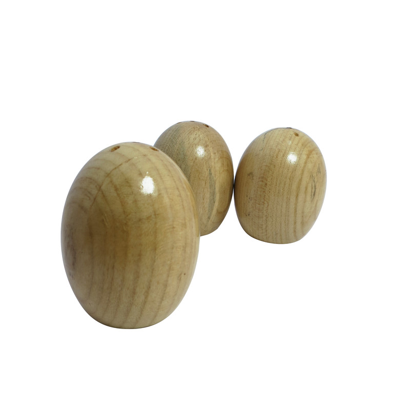 نمک دان چوبی مدل تخم مرغی مجموله سه عددی نمک دان چوبی مدل تخم مرغی مجموله سه عددی
