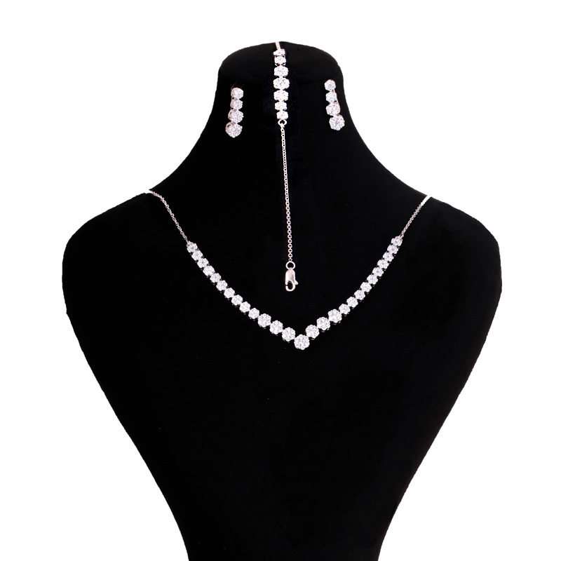 نیم ست نقره زنانه مدل فلاور کد Brn164