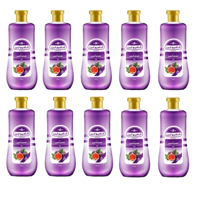 شامپو مو ایرن مدل انجیر وزن 200 گرم مجموعه 10 عددی