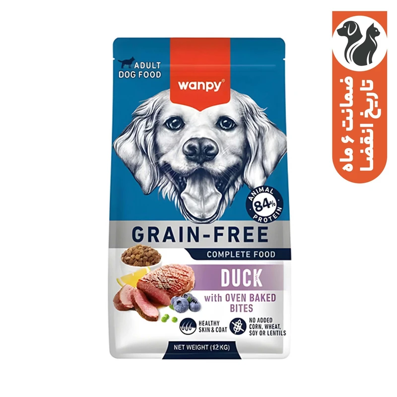 غذا خشک سگ بالغ ونپی مدل بدون غلات با طعم اردک وزن 12 کیلوگرم