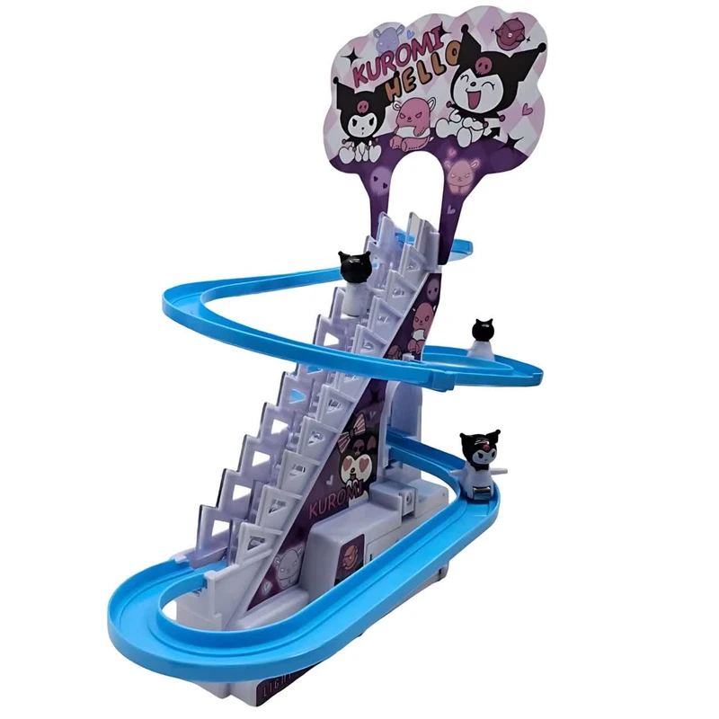 اسباب بازی ناب سل مدل پله برقی سرسره کرومی بامزه موزیکال چراغدار  کد Musical kuromi slide escalator toy with lights