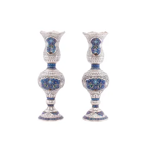 شمعدان قلمزنی طرح مینیاتور کد M060 بسته 2 عددی