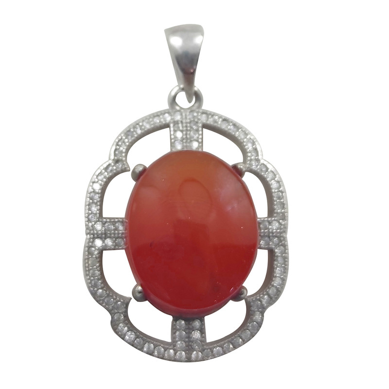 آویز گردنبند نقره زنانه سلین کالا مدل عقیق کد D-9 آویز گردنبند نقره زنانه سلین کالا مدل عقیق کد D-9