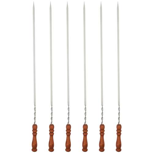 سیخ جوجه مدل دسته چوبی a06 بسته 6 عددی