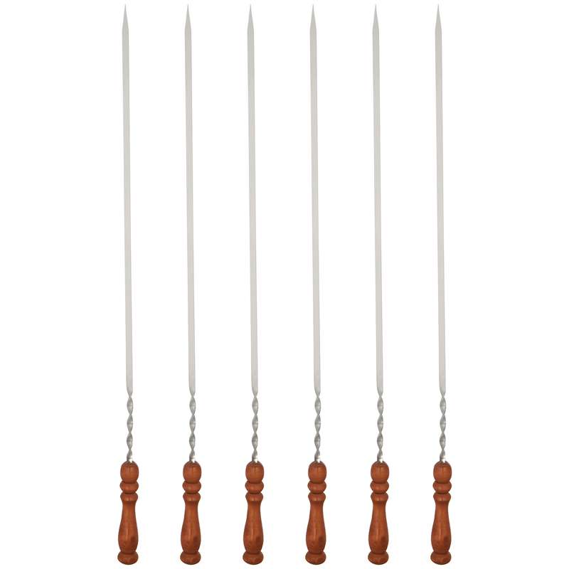 سیخ جوجه مدل دسته چوبی a06 بسته 6 عددی