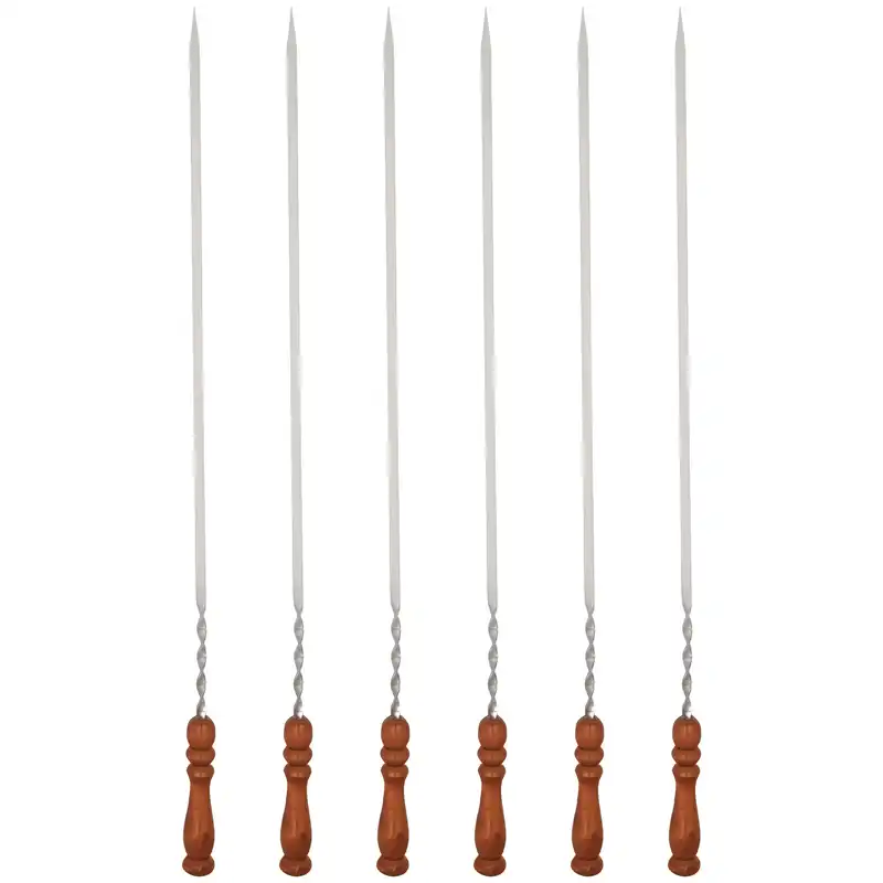 سیخ جوجه مدل دسته چوبی a06 بسته 6 عددی