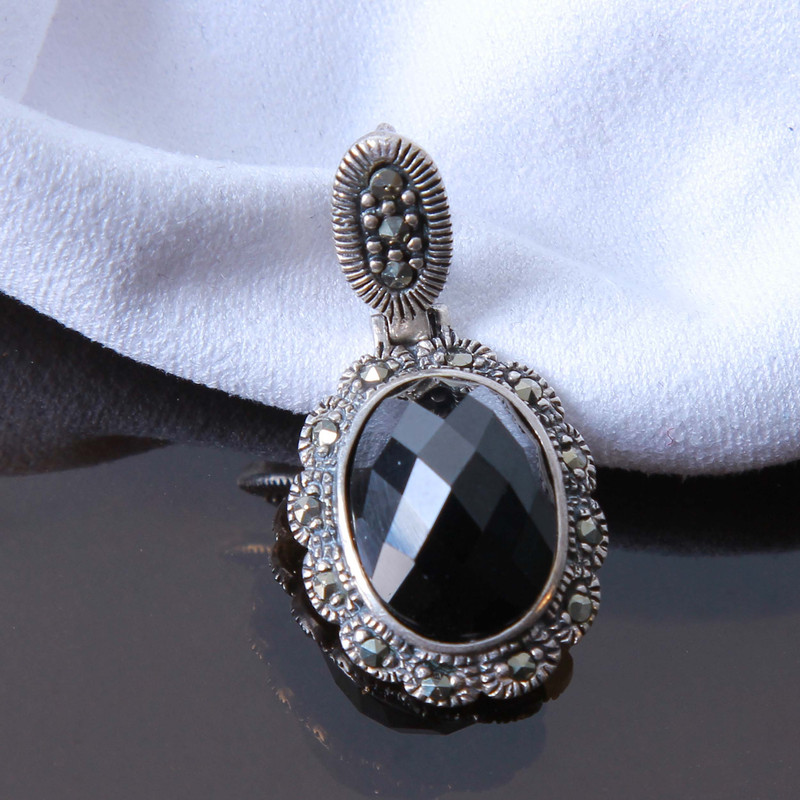 آویز گردنبند نقره زنانه بازرگانی میلادی مدل کوارتز کد PK_090