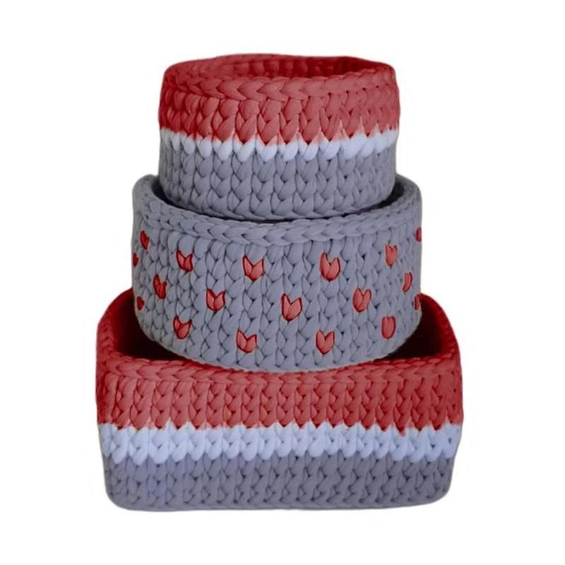 سبد قلاب بافی تریکو مدل سیسمونی نوزادی کد 085 مجموعه 3 عددی