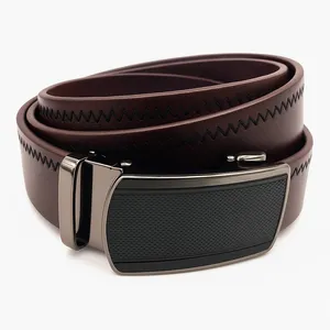 کمربند مردانه مدل چرم ریلی زیگزاگ