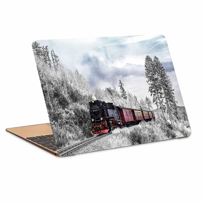 استیکر لپ تاپ طرح train forest winter کد N-645 مناسب برای لپ تاپ 15.6 اینچ