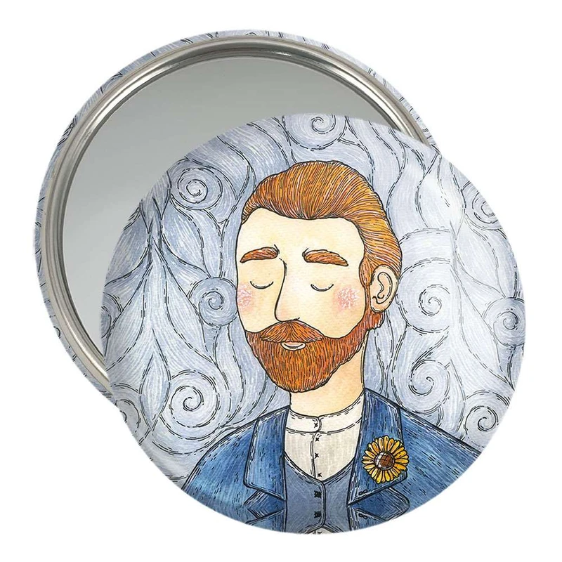 آینه جیبی خندالو مدل سلف پرتره ونگوگ  کد 5397