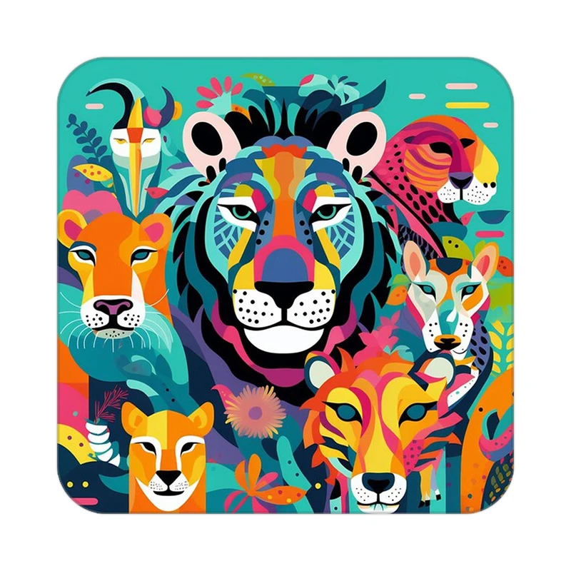 زیر لیوانی کاکتی طرح حیوانات رنگی مدل mp25962