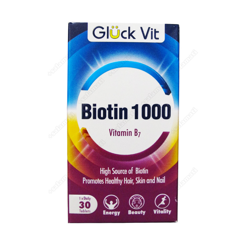 قرص بیوتین گلوک ویت -1000 میکروگرم بسته 30 عددی