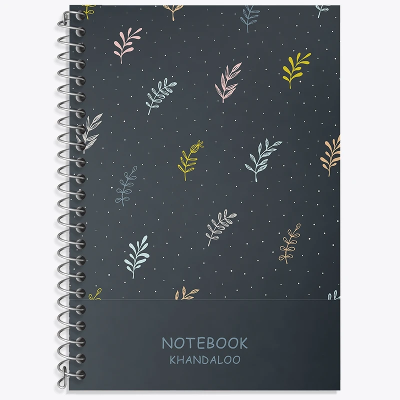 دفتر زبان 50 برگ خندالو مدل دو خط طرح برگ فانتزی کد N1194