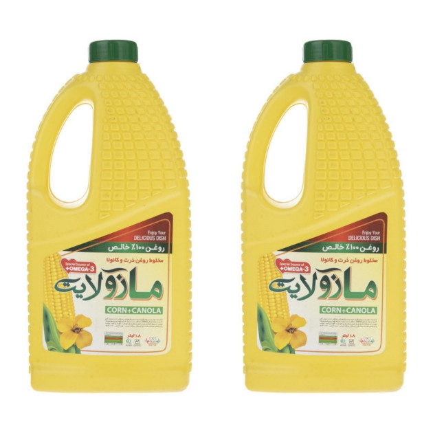 روغن مخلوط ذرت و کانولا مازولایت - 1.8 لیتر بسته 2 عددی