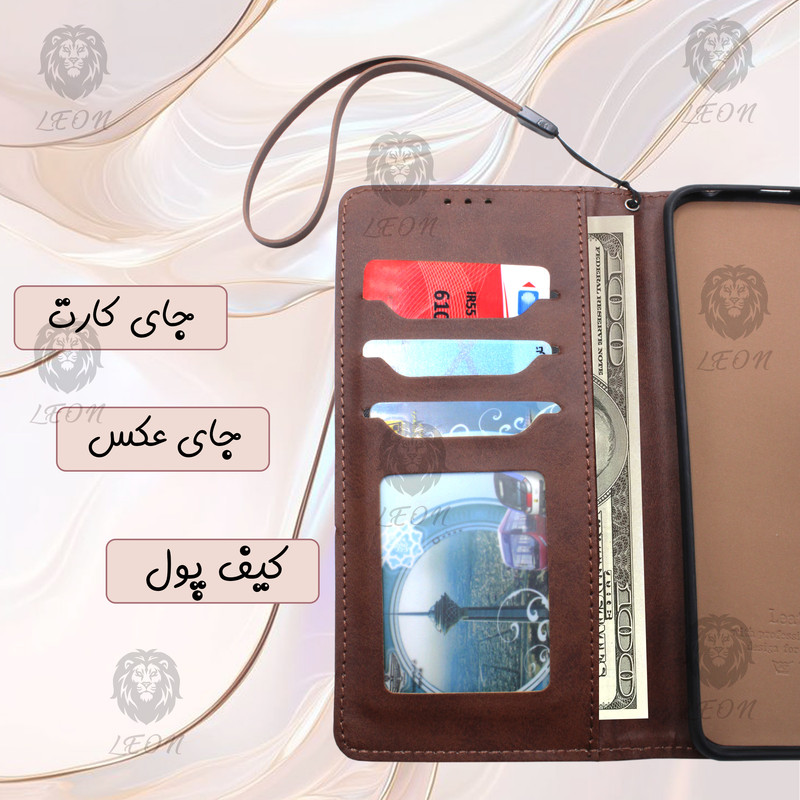 کیف کلاسوری لئون مدل Grigio مناسب برای گوشی موبایل آنر X9C به همراه بند آویز